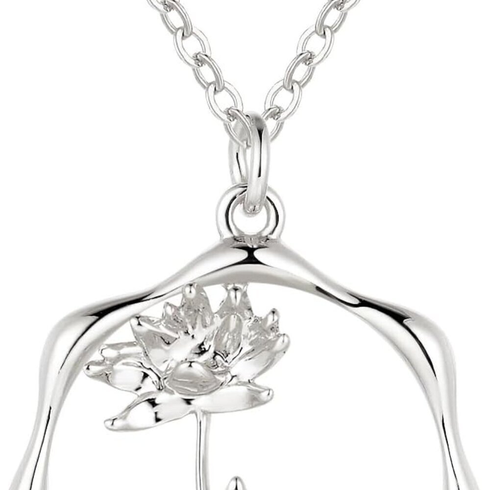 Gold Necklace for Women Layered Birth Flower Necklaces 18K Gold Plated Custom Bi
